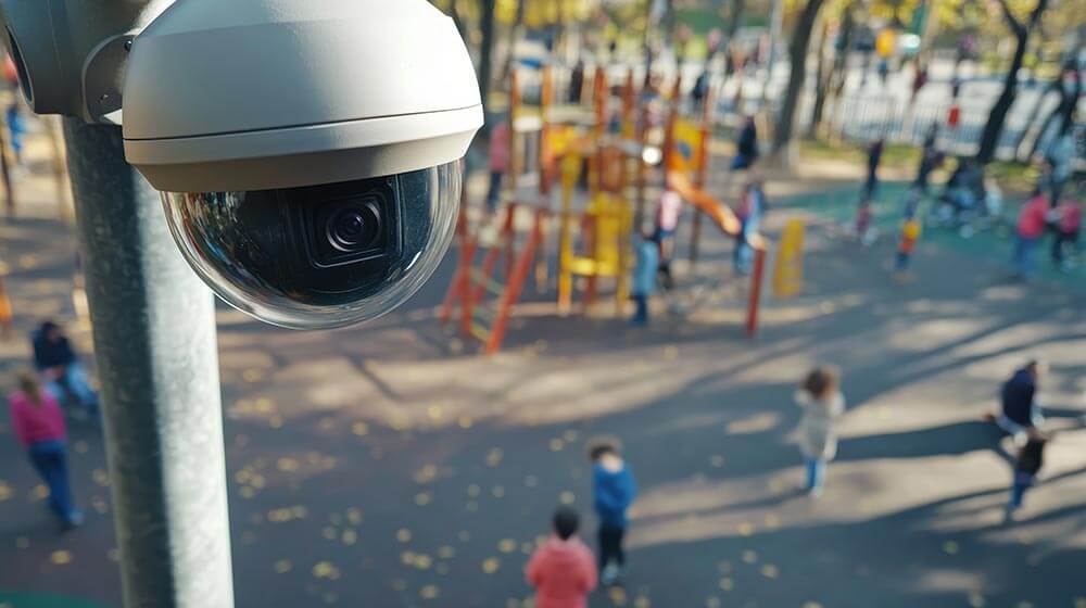 Installation de caméra de surveillance dans un parc à Strasbourg