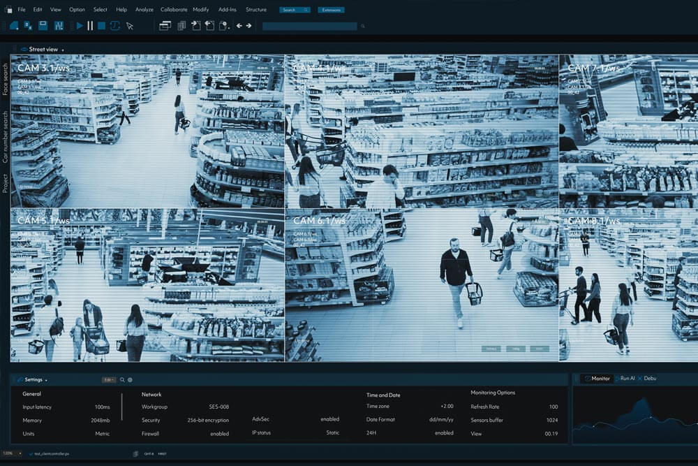 Vidéosurveillance multiécran dans une grande surface en Alsace