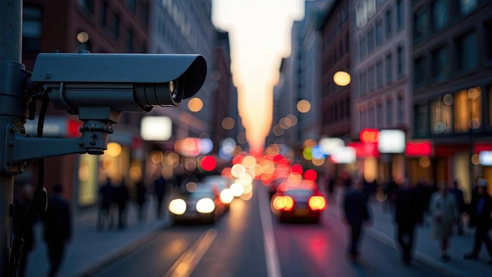 Vidéosurveillance de rue, carrefours, dans une commune à Strasbourg